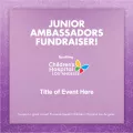 Cover slide of Junior Ambassador Fundraiser point point presentation with colorful CHLA butterfly logo on purple background