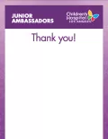 CHLA Junior Ambassador Thank You card