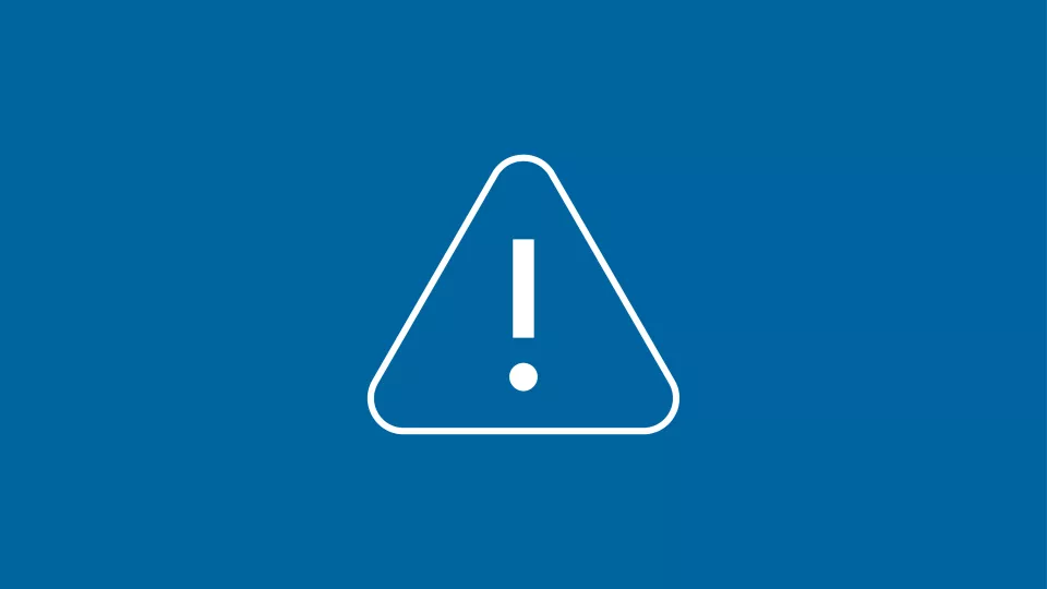 Caution icon on dark blue background