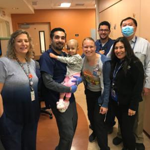 Ariana with medical team at Children's Hospital Los Angeles 4 West Inpatient Unit