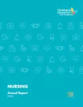 Teal colored cover of Children's Hospital Los Angeles Annual Nursing Report for FY23 