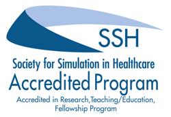 Society for Simulation in Healthcare logo with text "Accredited Program"