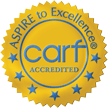 Logo for CARF Accredited "Aspire to Excellence".