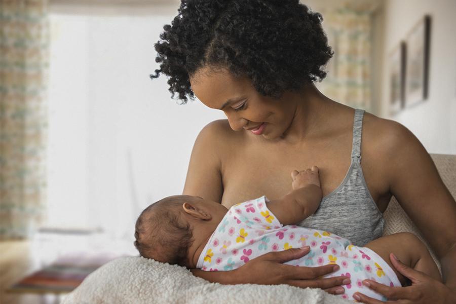 Breastfeeding mother and infant