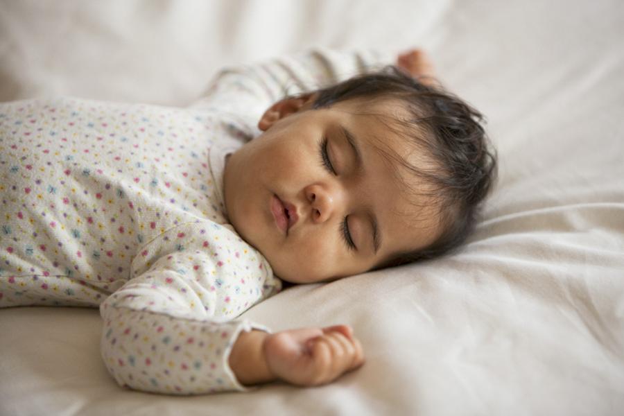 Infant sleeping on their back